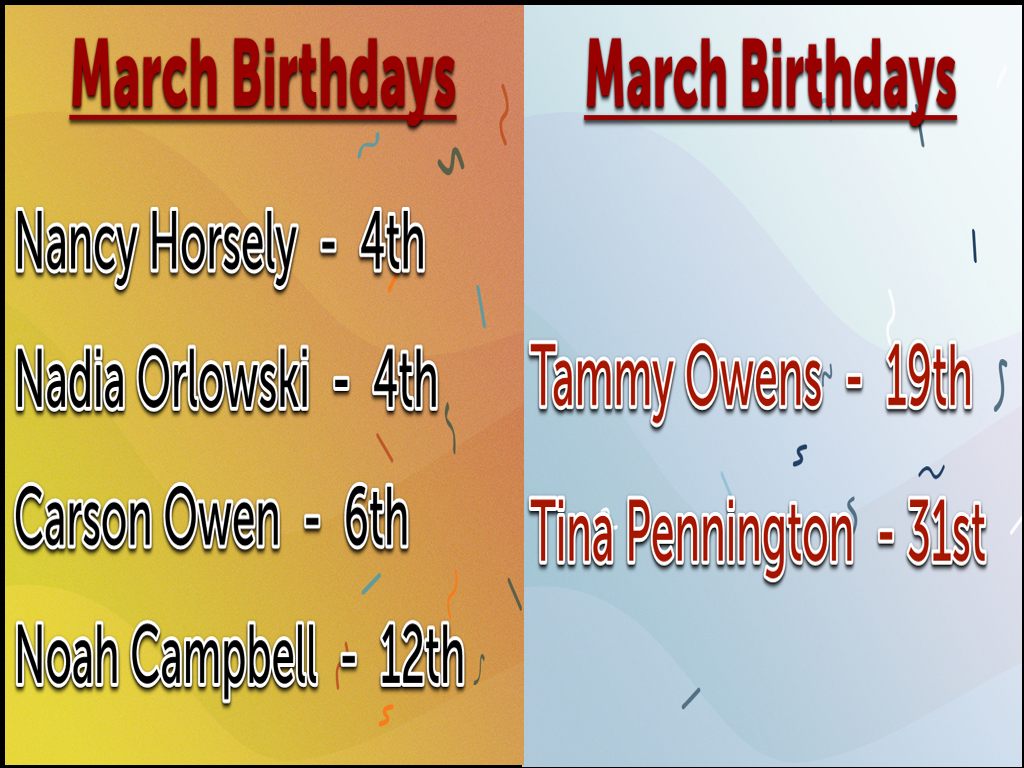 March Birthdays