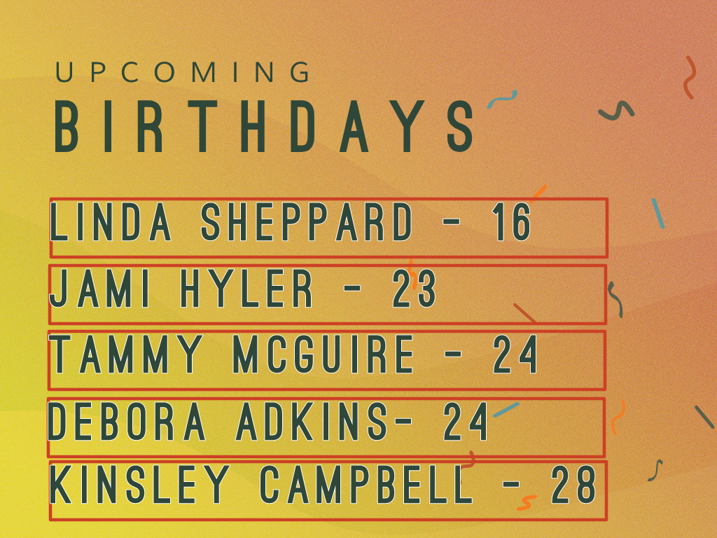 Birthdays – August 2026