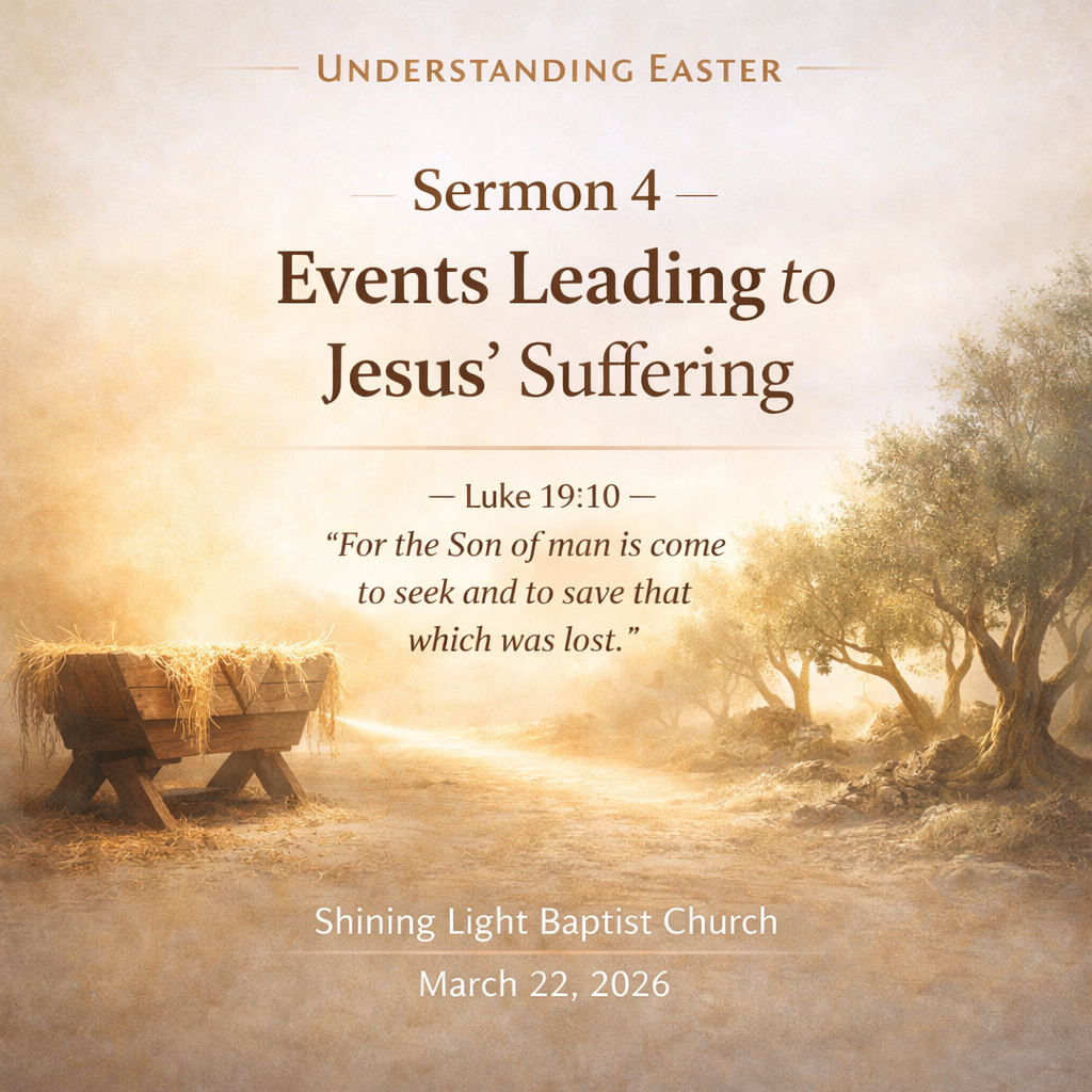 Understanding Easter – Sermon 4 – Events Leading To Jesus Suffering – March 22, 2026