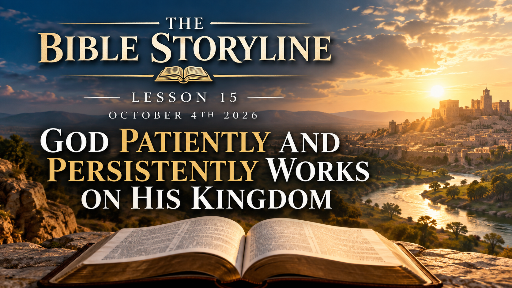 The Bible Storyline – Lesson 15 – God Patiently & Persistently Works On His Kingdom. – Oct 4th, 2026