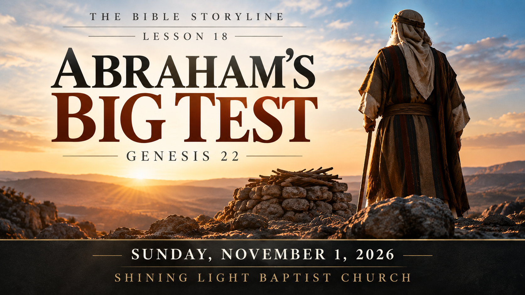 The Bible Storyline – Abraham’s Big Test – November 1, 2026
